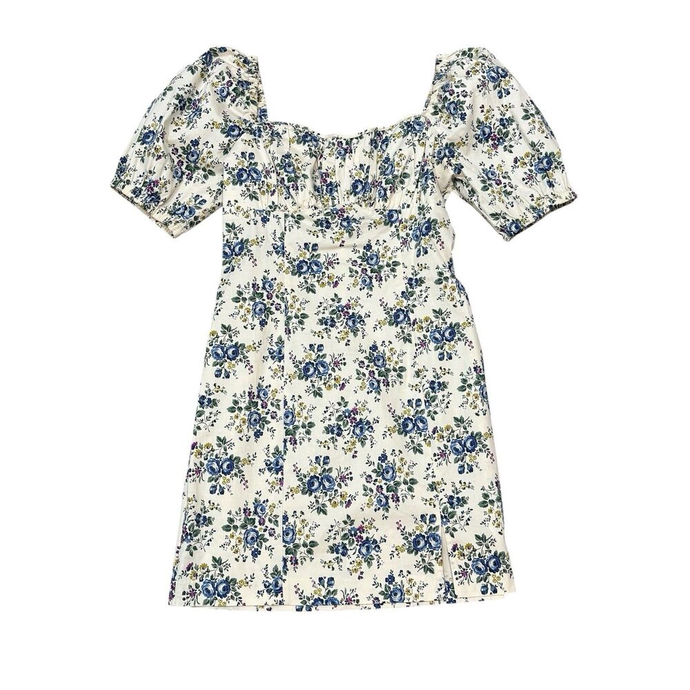 ASTR The Label Floral Puff Sleeve Dress Size L